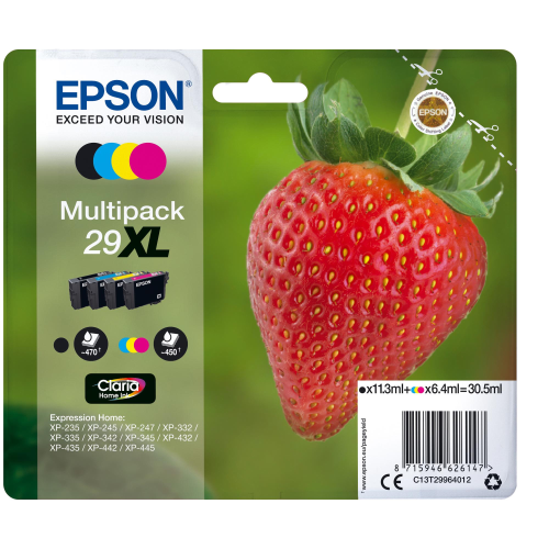 EPSON MULTIPACK 29 XL CONFEZIONE 4 CARTUCCE MULTICOLOR NERO+CIANO+GIALLO+MAGENTA